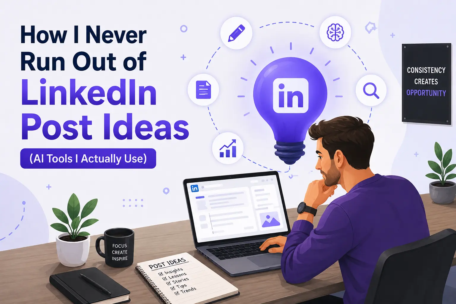 How I Never Run Out of LinkedIn Post Ideas (AI Tools I Actually Use)